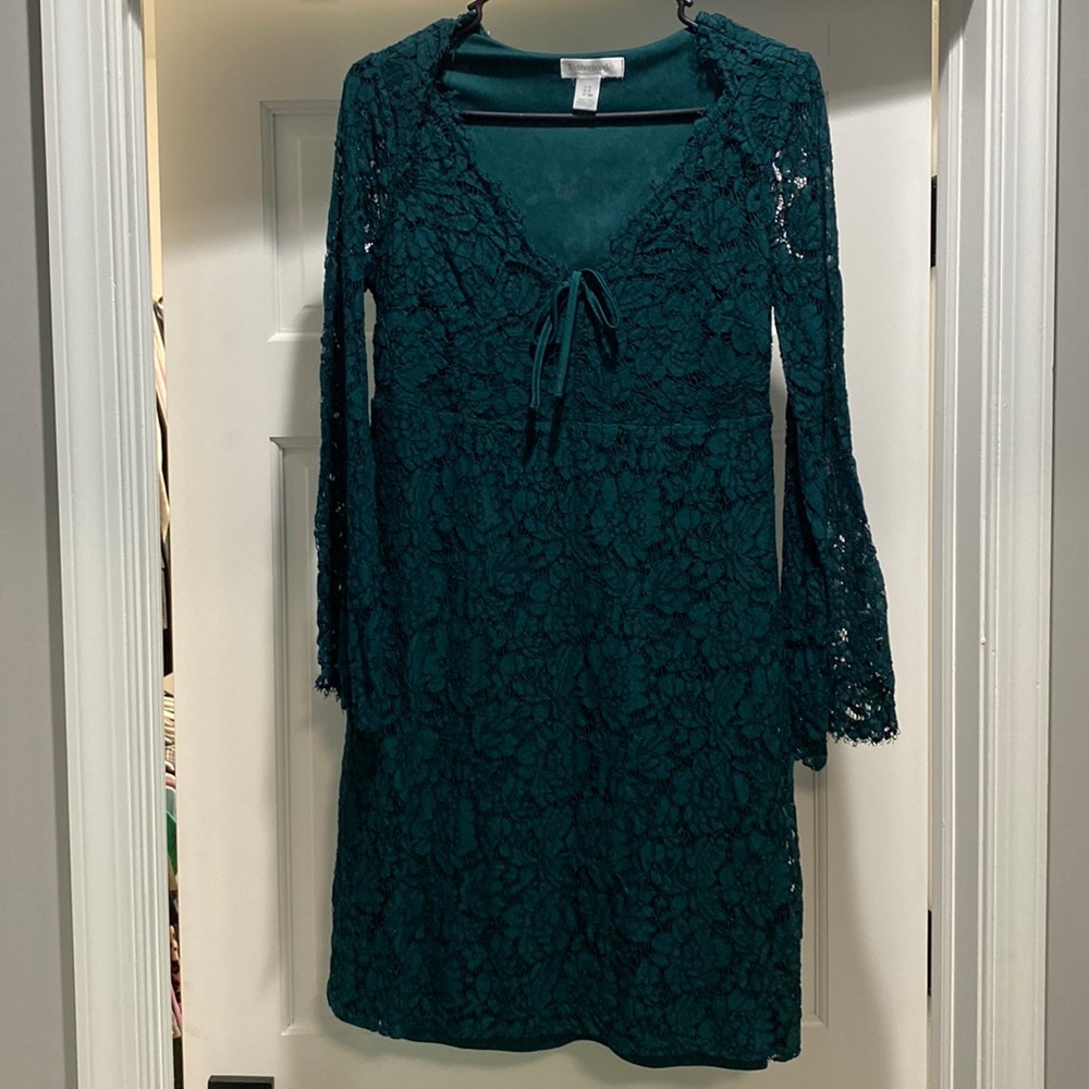 Long sleeve, lace maternity dress